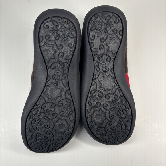 L.L.Bean Daybreak Scuff Women's 8M Black Wool Clog Slipper Dog Motif House Shoes - Picture 6 of 16